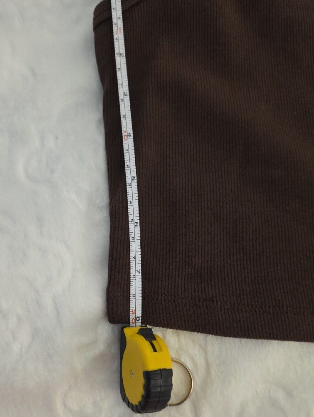 High-Neck Ribbed Crop Tank Top - Brown - Picture 7 of 11